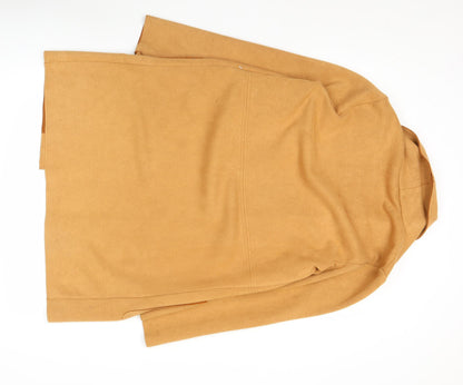 Zara Women Beige Longline Coatigan Size S Open Front Classic Style