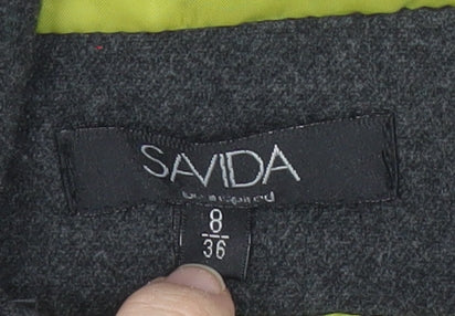 Savida Womens Grey Duffle Coat Size 8 Hooded Toggle Winter Jacket