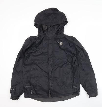 Karrimor Boys Black Waterproof Hooded Rain Jacket 11-12 Years