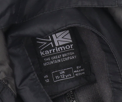 Karrimor Boys Black Waterproof Hooded Rain Jacket 11-12 Years