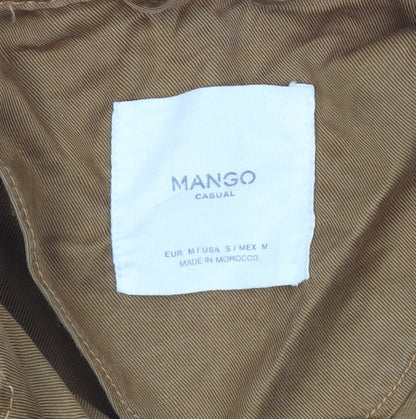 Mango Women's Brown Lyocell Trench Coat Size 12 Long Sleeve