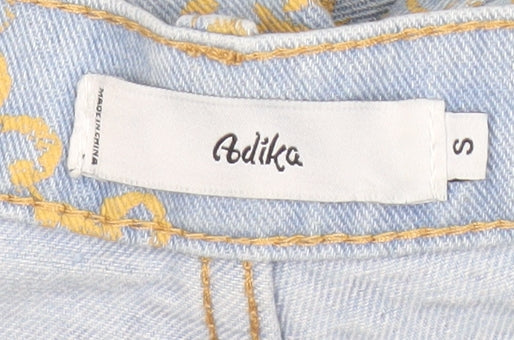 Adika Women’s Blue Floral Wide-Leg Jeans Size S