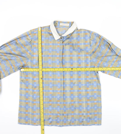 Ravens Women Multicoloured Check Long Sleeve Collared Button-Up Shirt Size 12