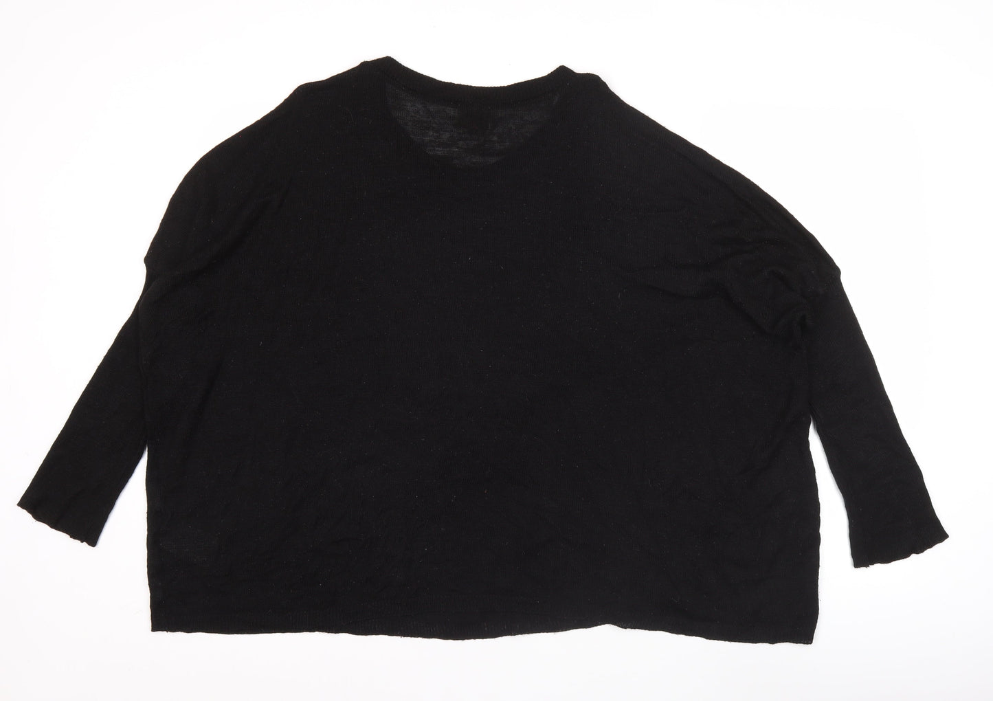 Ribbon Women's Black Acrylic Sequin Pullover Jumper Size 14
