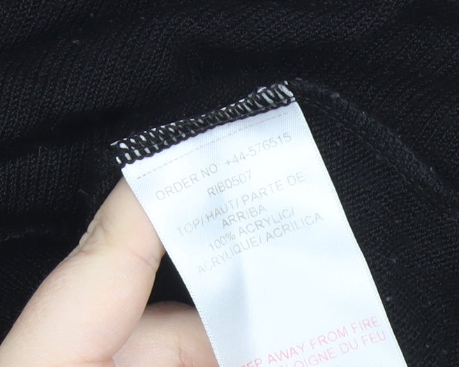 Ribbon Women's Black Acrylic Sequin Pullover Jumper Size 14