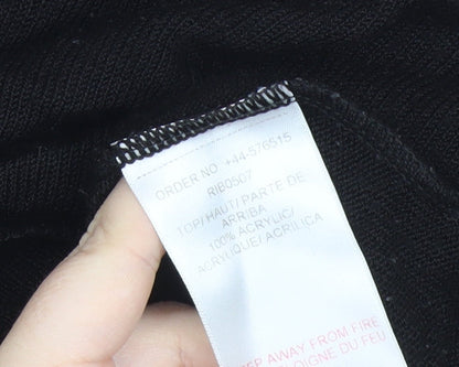 Ribbon Women's Black Acrylic Sequin Pullover Jumper Size 14