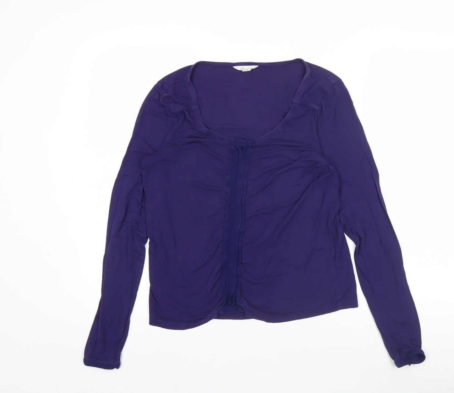 White Stuff Womens Purple Size 10 Long Sleeve Jersey Blouse