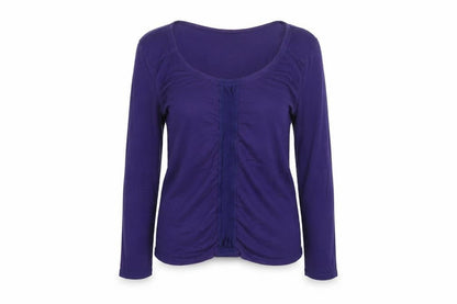 White Stuff Womens Purple Size 10 Long Sleeve Jersey Blouse