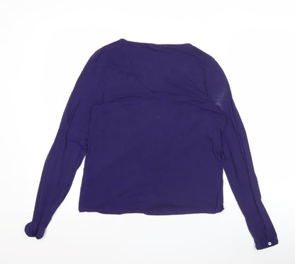 White Stuff Womens Purple Size 10 Long Sleeve Jersey Blouse