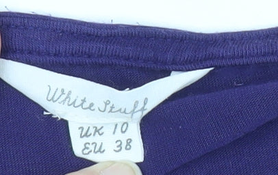 White Stuff Womens Purple Size 10 Long Sleeve Jersey Blouse