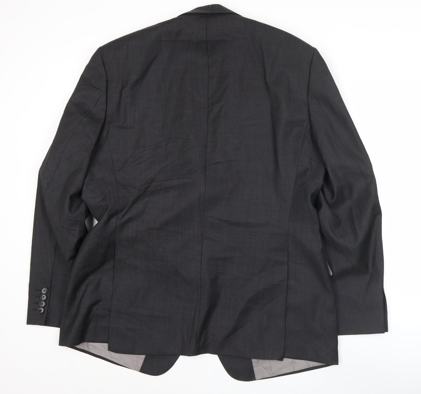 Hugo Boss Men's Grey Classic Fit Virgin Wool Two-Button Blazer 44R