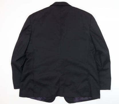 Osborne Men's Blue Wool 46R Classic Two-Button Blazer