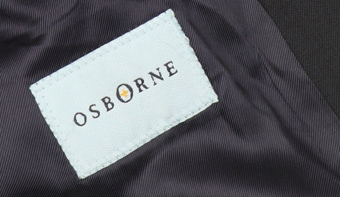 Osborne Men's Blue Wool 46R Classic Two-Button Blazer