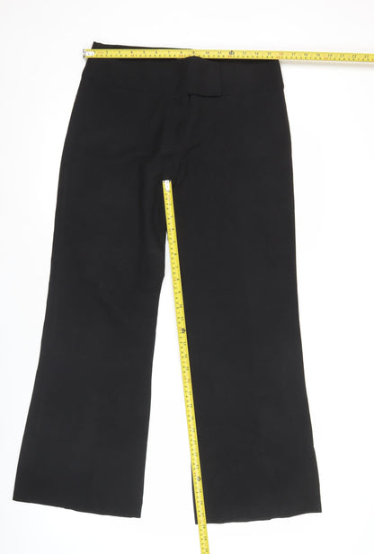 Quiz Women’s Black Straight Leg Trousers Size 12 Polyester Workwear