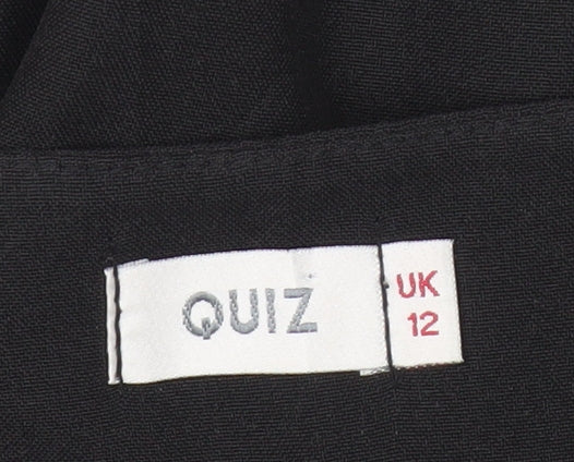 Quiz Women’s Black Straight Leg Trousers Size 12 Polyester Workwear