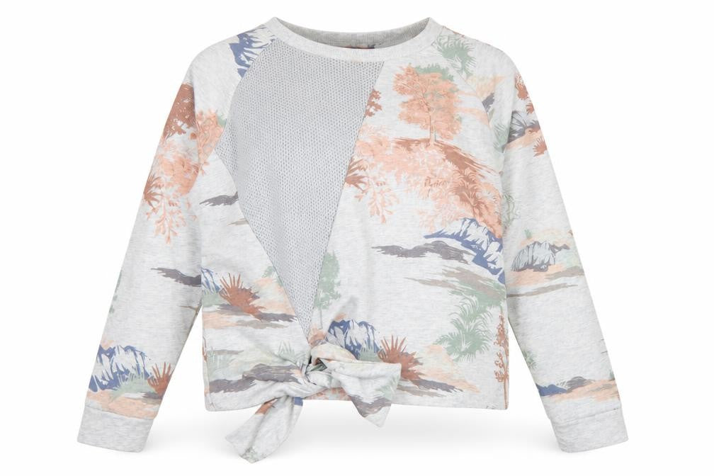 Next Womens Grey Floral Tie Pullover Sweatshirt Size 16