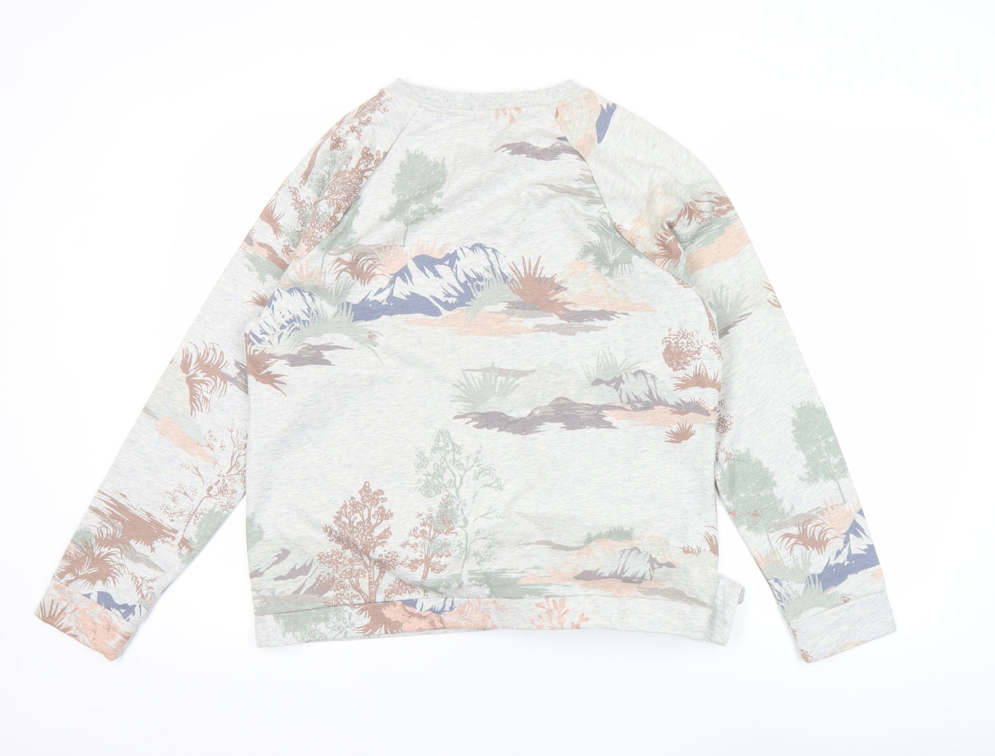 Next Womens Grey Floral Tie Pullover Sweatshirt Size 16