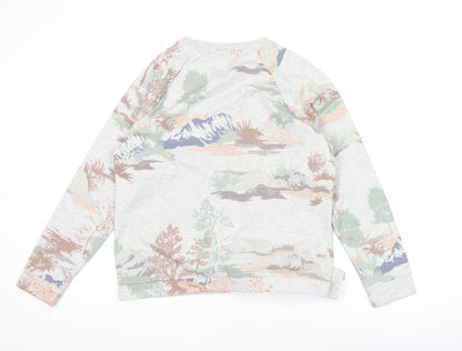Next Womens Grey Floral Tie Pullover Sweatshirt Size 16