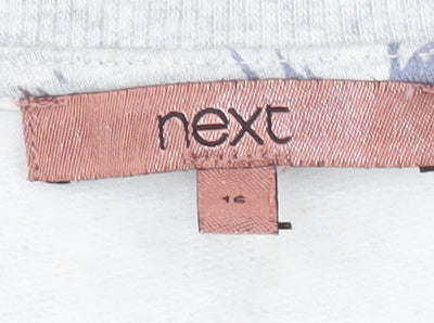 Next Womens Grey Floral Tie Pullover Sweatshirt Size 16