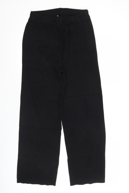 Accessorize Women’s Black Knit Drawstring Sweatpants UK 12-14
