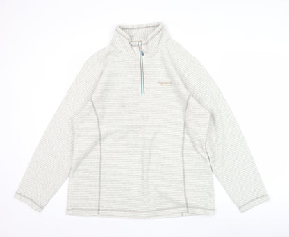 Regatta Womens Beige 1/4 Zip Striped Fleece Sweatshirt UK 14