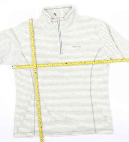 Regatta Womens Beige 1/4 Zip Striped Fleece Sweatshirt UK 14