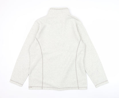 Regatta Womens Beige 1/4 Zip Striped Fleece Sweatshirt UK 14
