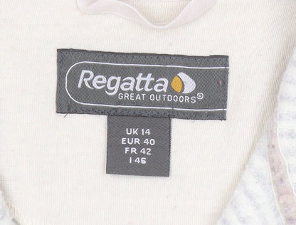 Regatta Womens Beige 1/4 Zip Striped Fleece Sweatshirt UK 14