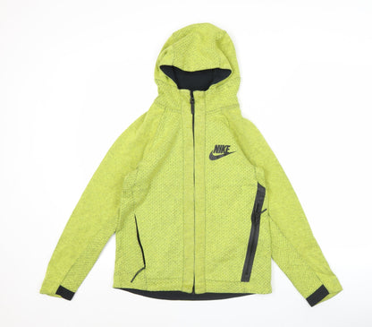 Nike Womens Green Full Zip Hooded Sweatshirt Size L Cotton Blend