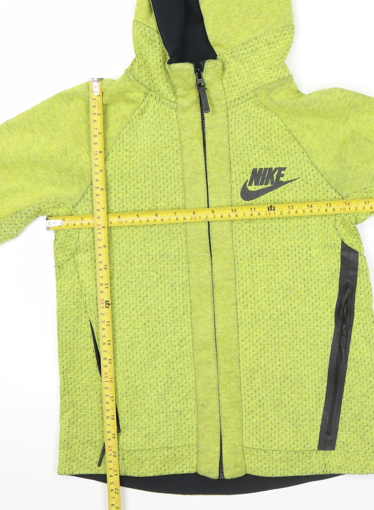 Nike Womens Green Full Zip Hooded Sweatshirt Size L Cotton Blend