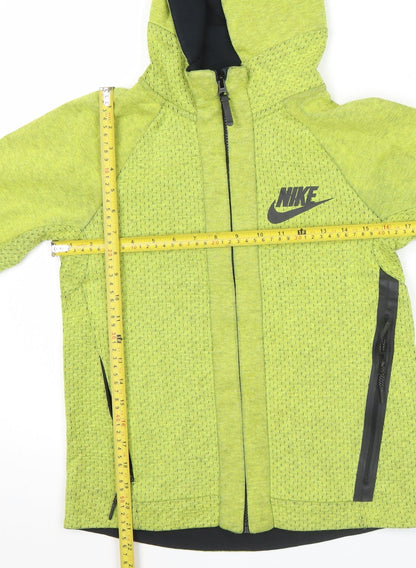 Nike Womens Green Full Zip Hooded Sweatshirt Size L Cotton Blend