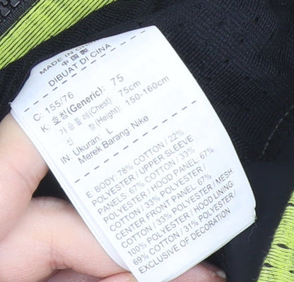 Nike Womens Green Full Zip Hooded Sweatshirt Size L Cotton Blend