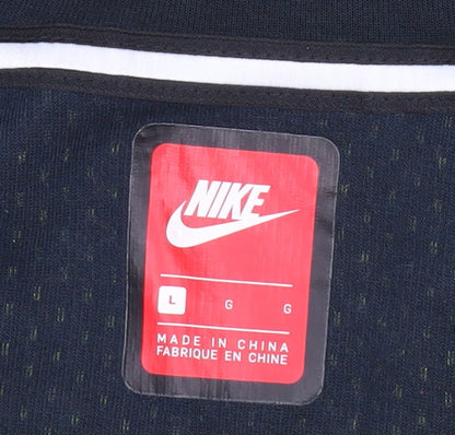 Nike Womens Green Full Zip Hooded Sweatshirt Size L Cotton Blend