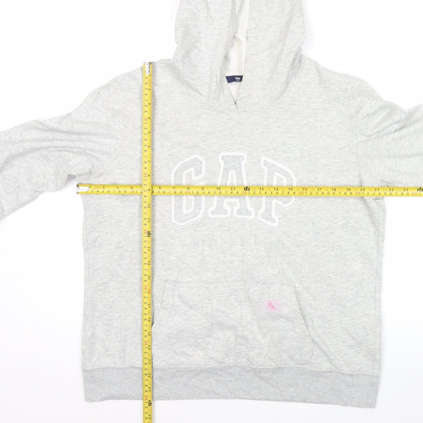 GAP Women Light Grey Hoodie L Pullover Cotton Blend Logo Casual