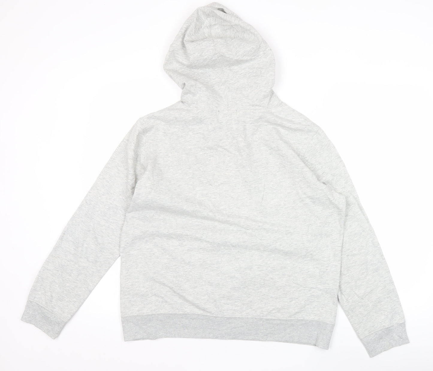 GAP Women Light Grey Hoodie L Pullover Cotton Blend Logo Casual