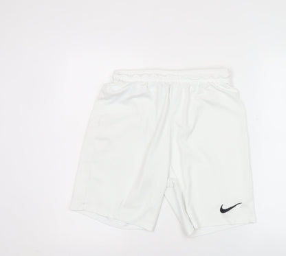 Nike Mens White Dri-FIT Athletic Shorts L Polyester Lightweight