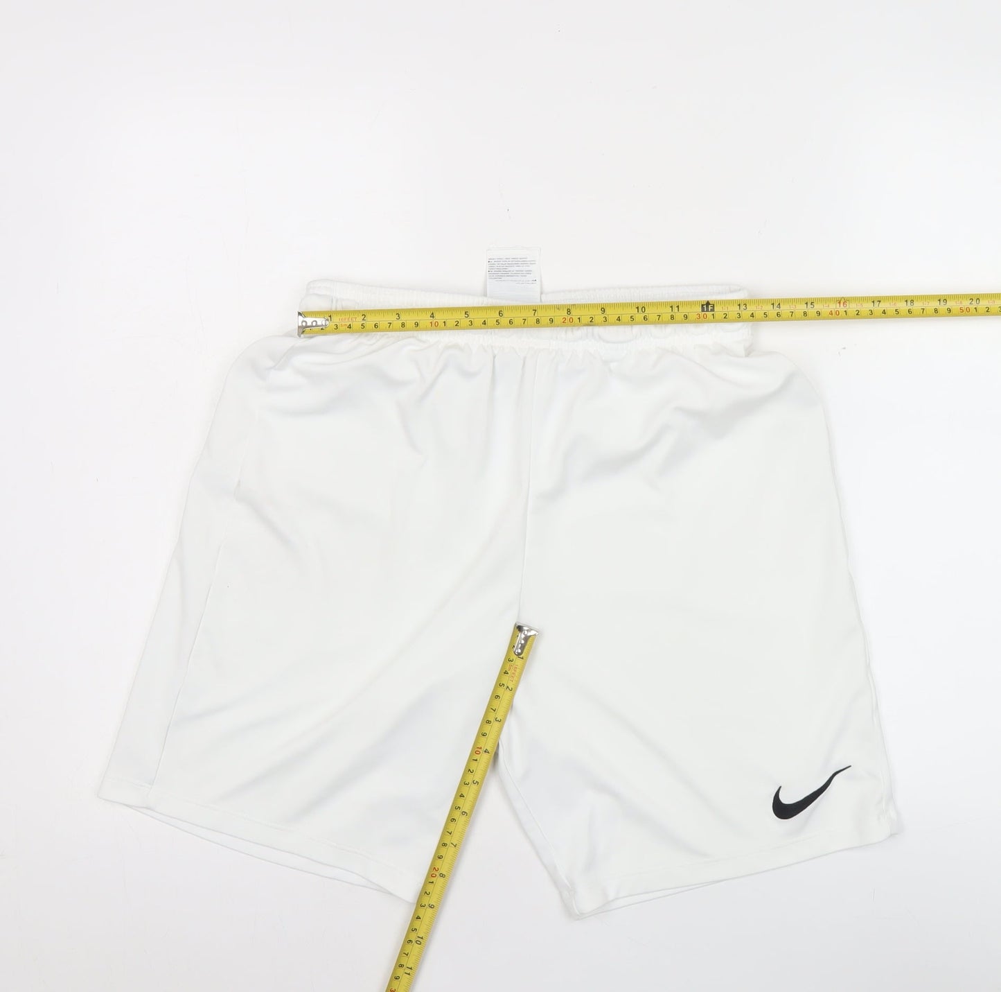 Nike Mens White Dri-FIT Athletic Shorts L Polyester Lightweight