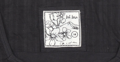 Fat Face Women’s Black Cotton 3/4 Sleeve Shirt Dress Size 14