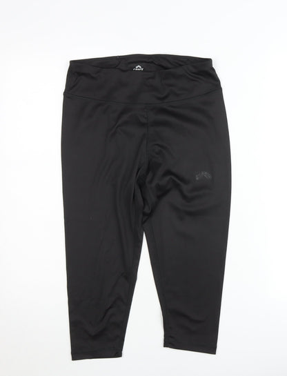 Crivit Women Black Ankle Leggings Size 12-14 Stretch Activewear