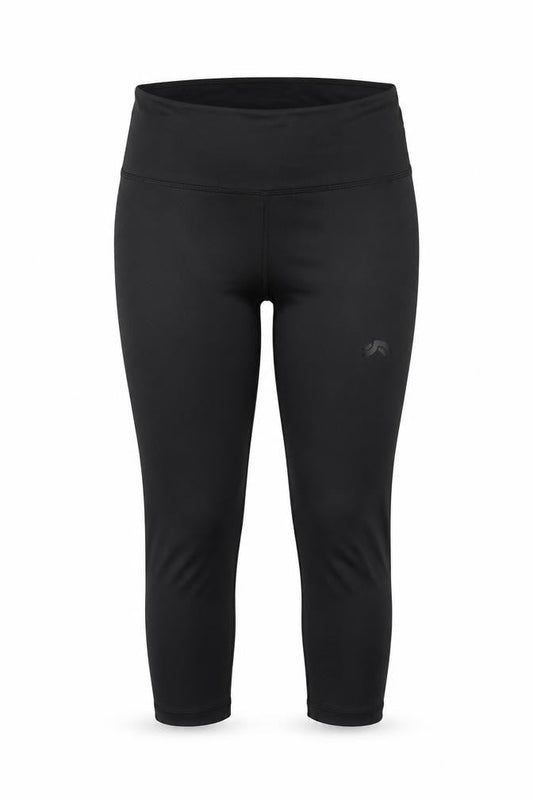 Front view of Crivit Women Black Ankle Leggings, size 12-14, Stretch Activewear