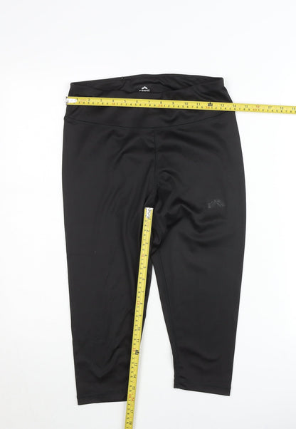 Crivit Women Black Ankle Leggings Size 12-14 Stretch Activewear