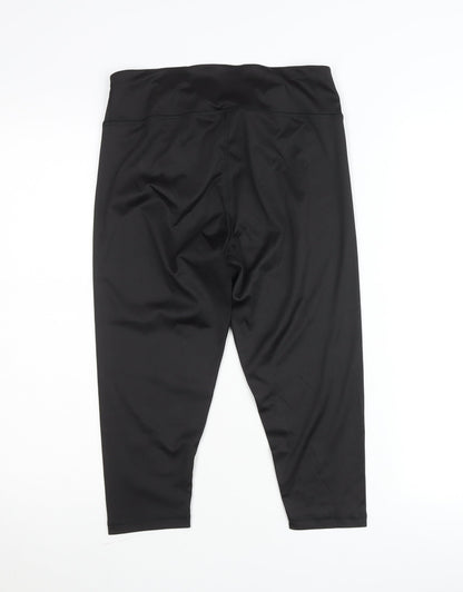 Crivit Women Black Ankle Leggings Size 12-14 Stretch Activewear