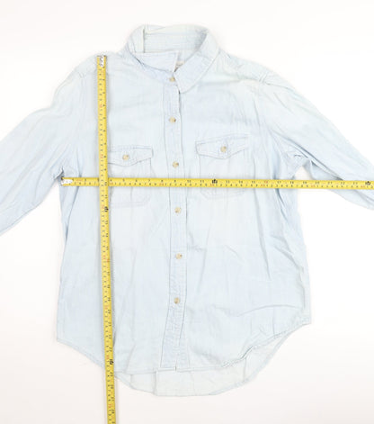Universal Thread Women's Blue Denim Button-Up Shirt Size M