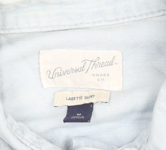 Universal Thread Women's Blue Denim Button-Up Shirt Size M