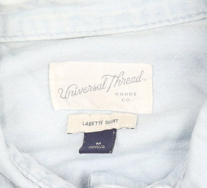 Universal Thread Women's Blue Denim Button-Up Shirt Size M