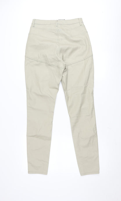 PrettyLittleThing Women Beige Chino Trousers Size 12 Regular Viscose Blend