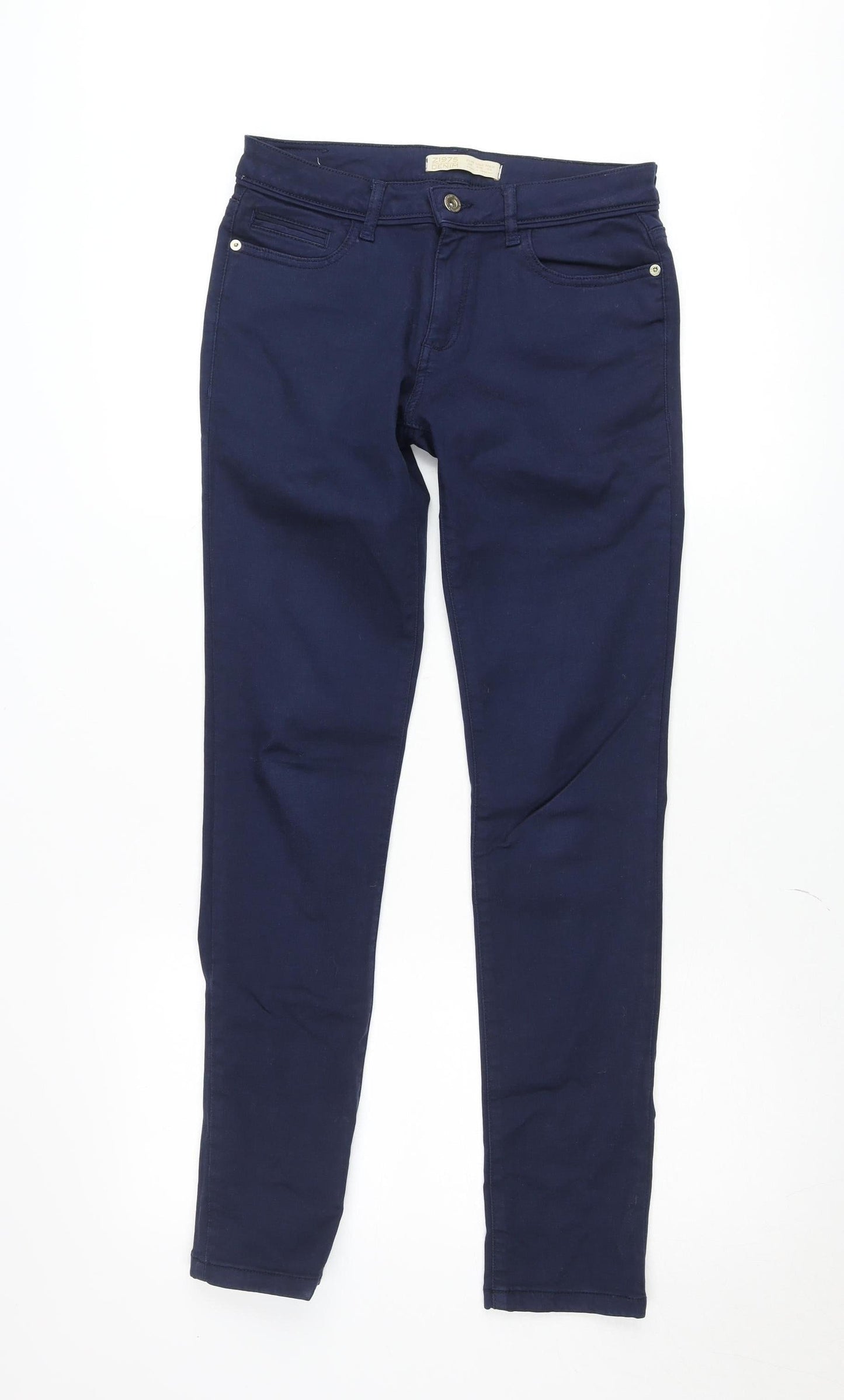Zara Women Blue Z1975 Skinny Jeans Mid Rise Stretch Size 10