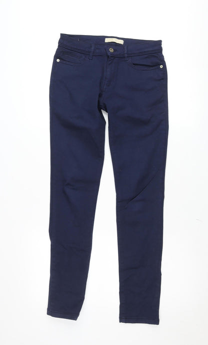 Zara Women Blue Z1975 Skinny Jeans Mid Rise Stretch Size 10