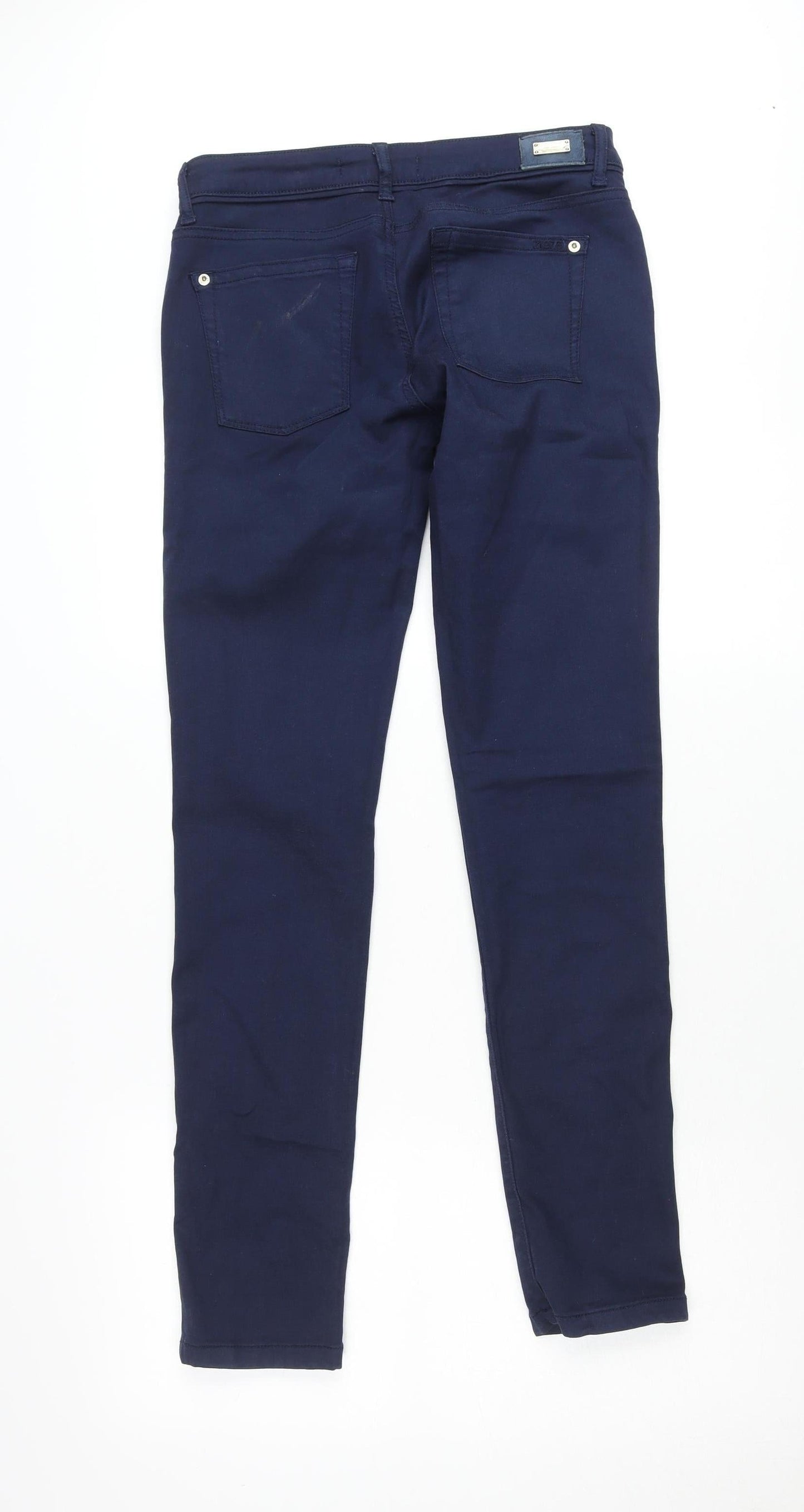Zara Women Blue Z1975 Skinny Jeans Mid Rise Stretch Size 10