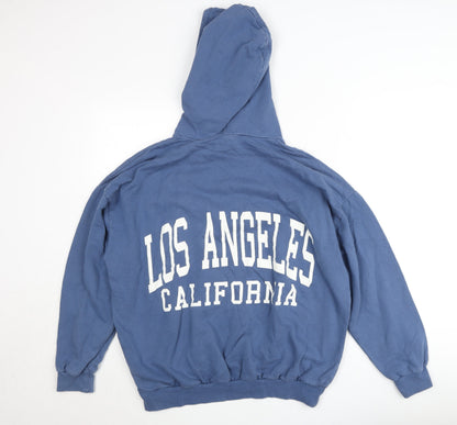 Pull&Bear Teens Blue Los Angeles Pullover Hoodie Size L